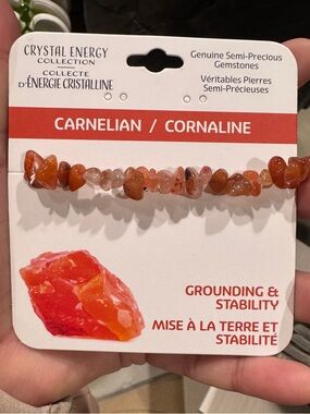 Carnelian Chip Stretch Bracelet - Orange Carnelian